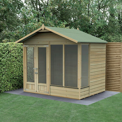 Forest Beckwood Apex Summerhouse 8×6 – Double Door – 4 Windows - JJ Building Materials