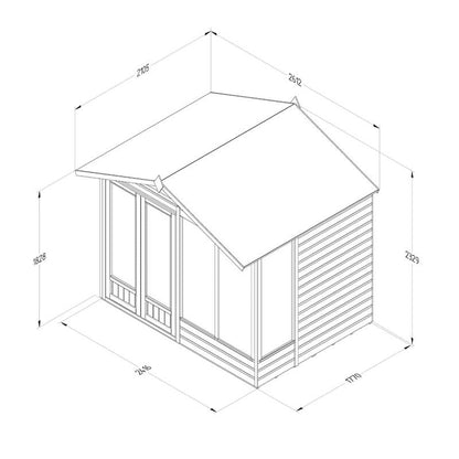 Forest Beckwood Apex Summerhouse 8×6 – Double Door – 4 Windows - JJ Building Materials