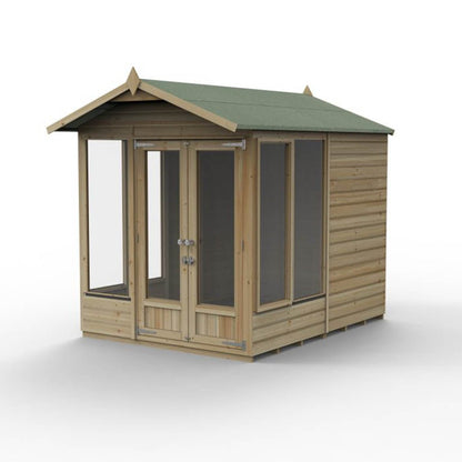 Forest Beckwood Apex Summerhouse 8×6 – Double Door – 5 Windows – 1 Opening - JJ Building Materials