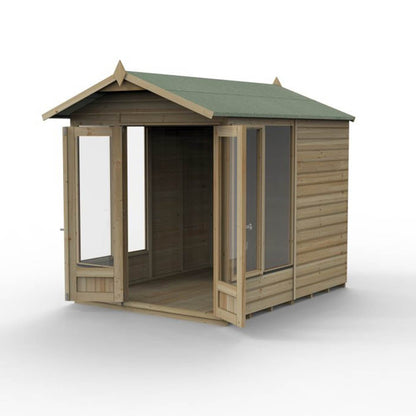 Forest Beckwood Apex Summerhouse 8×6 – Double Door – 5 Windows – 1 Opening - JJ Building Materials