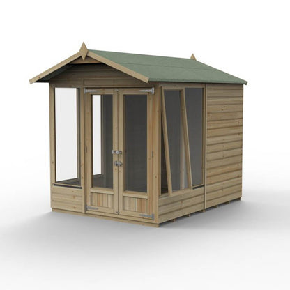 Forest Beckwood Apex Summerhouse 8×6  Double Door  5 Windows  1 Opening - JJ Building Materials