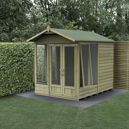 Forest Beckwood Apex Summerhouse 8×6 – Double Door – 5 Windows – 2 Opening - JJ Building Materials