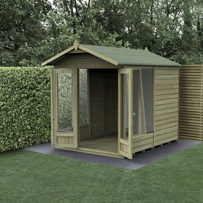 Forest Beckwood Apex Summerhouse 8×6 – Double Door – 5 Windows – 2 Opening - JJ Building Materials