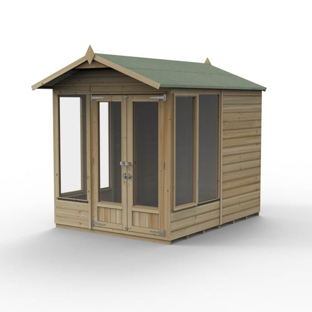 Forest Beckwood Apex Summerhouse 8×6 – Double Door – 5 Windows – 2 Opening - JJ Building Materials