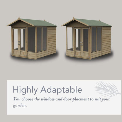 Forest Beckwood Apex Summerhouse 8×6 – Double Door – 5 Windows - JJ Building Materials