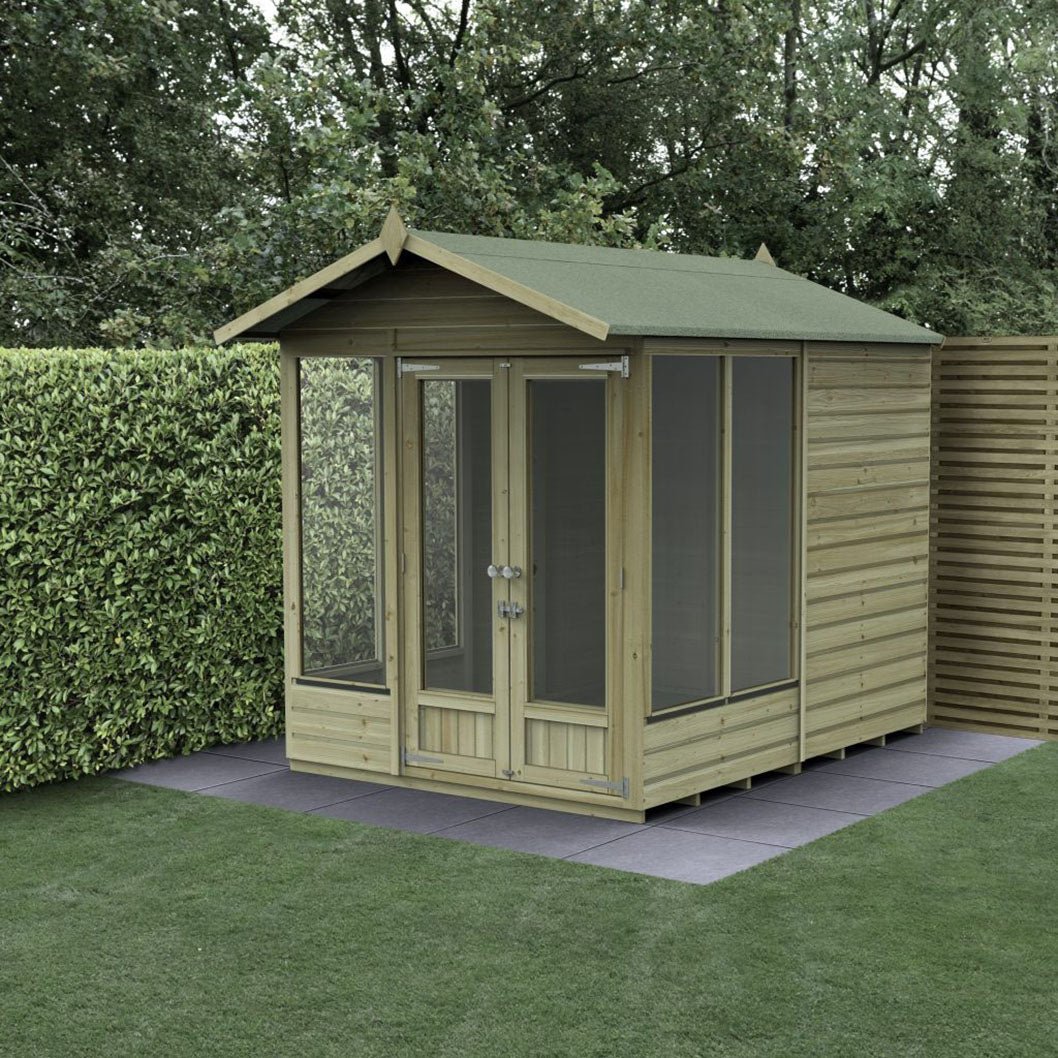 Forest Beckwood Apex Summerhouse 8×6 – Double Door – 5 Windows - JJ Building Materials
