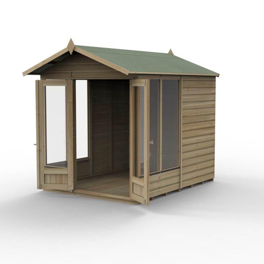 Forest Beckwood Apex Summerhouse 8×6 – Double Door – 5 Windows - JJ Building Materials