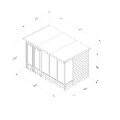 Forest Beckwood Pent Summerhouse 10×6 – Double Door – 5 Windows – 1 Opening - JJ Building Materials