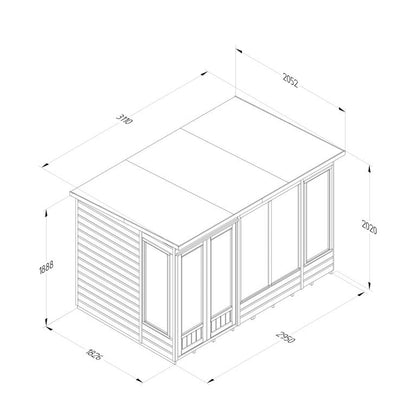 Forest Beckwood Pent Summerhouse 10×6 – Double Door – 5 Windows – 2 Opening - JJ Building Materials