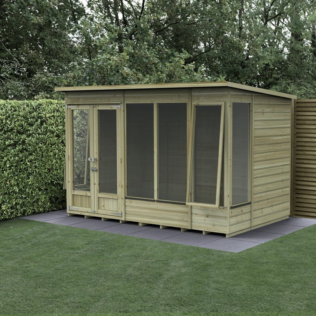 Forest Beckwood Pent Summerhouse 10×6 – Double Door – 5 Windows – 2 Opening - JJ Building Materials