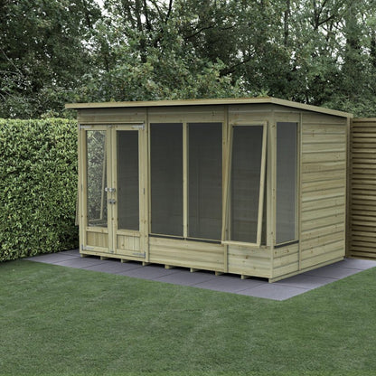 Forest Beckwood Pent Summerhouse 10×6 – Double Door – 5 Windows – 2 Opening - JJ Building Materials