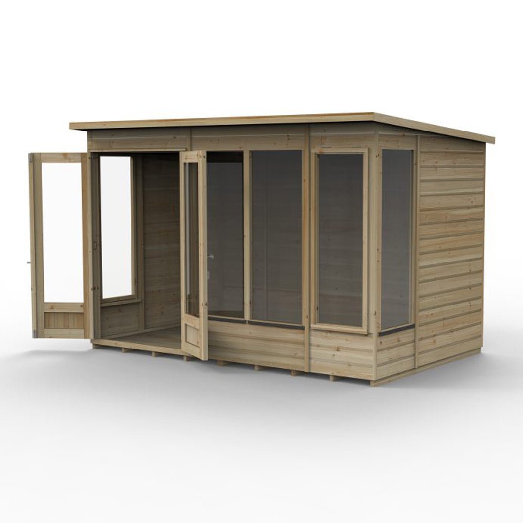 Forest Beckwood Pent Summerhouse 10×6 – Double Door – 5 Windows – 2 Opening - JJ Building Materials