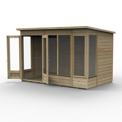 Forest Beckwood Pent Summerhouse 10×6 – Double Door – 5 Windows – 2 Opening - JJ Building Materials