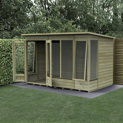 Forest Beckwood Pent Summerhouse 10×6 – Double Door – 5 Windows – 2 Opening - JJ Building Materials