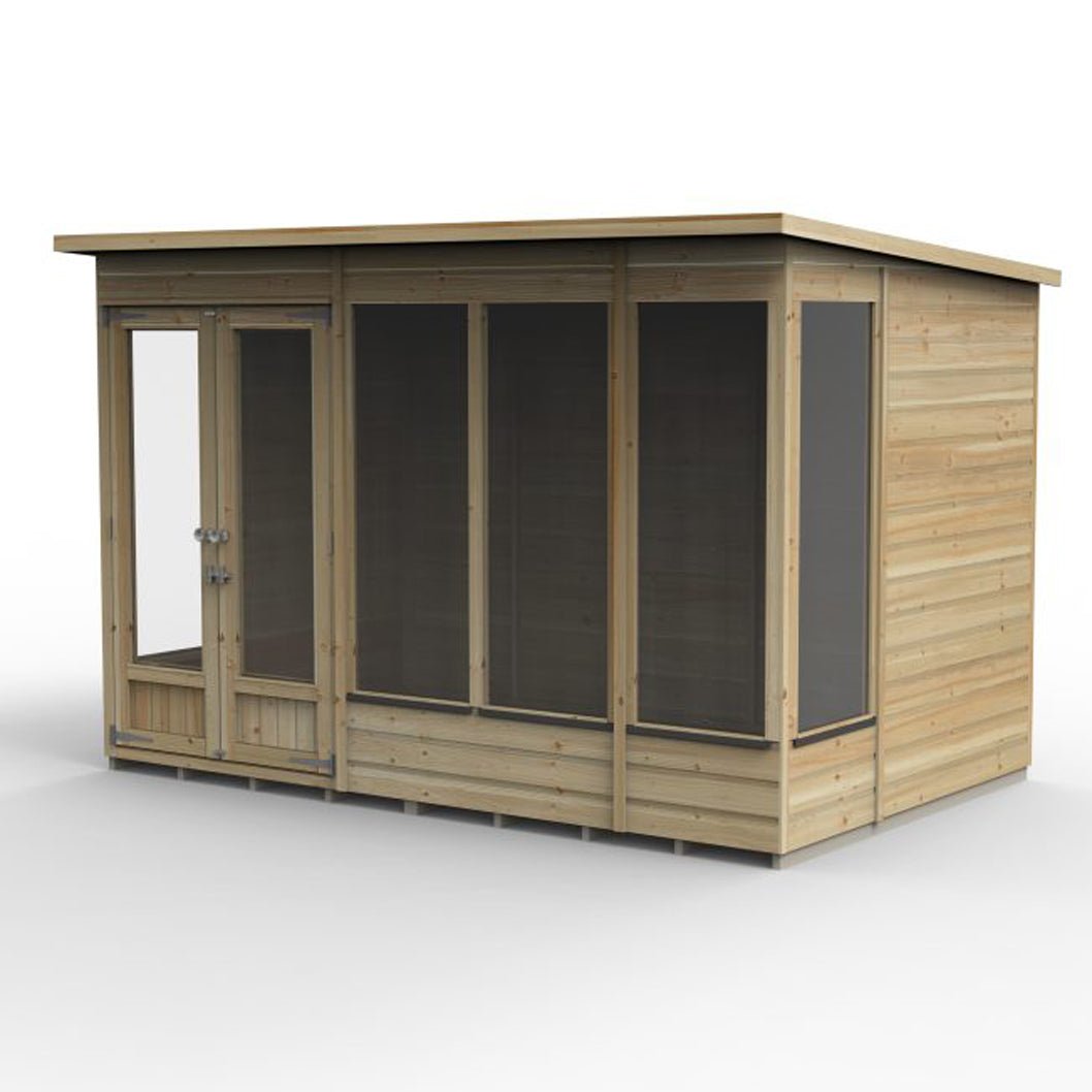 Forest Beckwood Pent Summerhouse 10×6 – Double Door – 5 Windows - JJ Building Materials