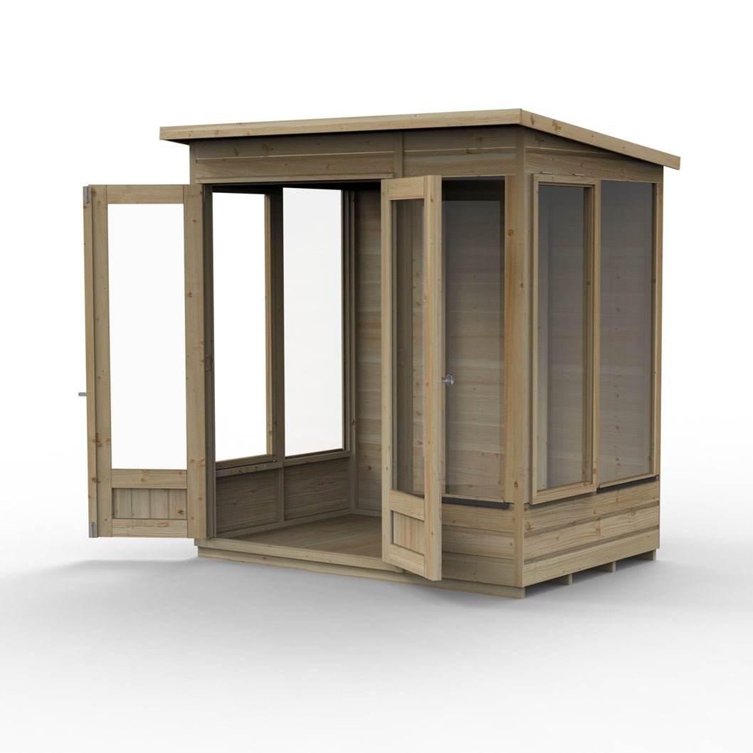 Forest Beckwood Pent Summerhouse 6×4 – Double Door – 5 Windows – 1 Opening - JJ Building Materials