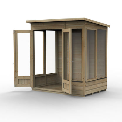 Forest Beckwood Pent Summerhouse 6×4 – Double Door – 5 Windows – 1 Opening - JJ Building Materials