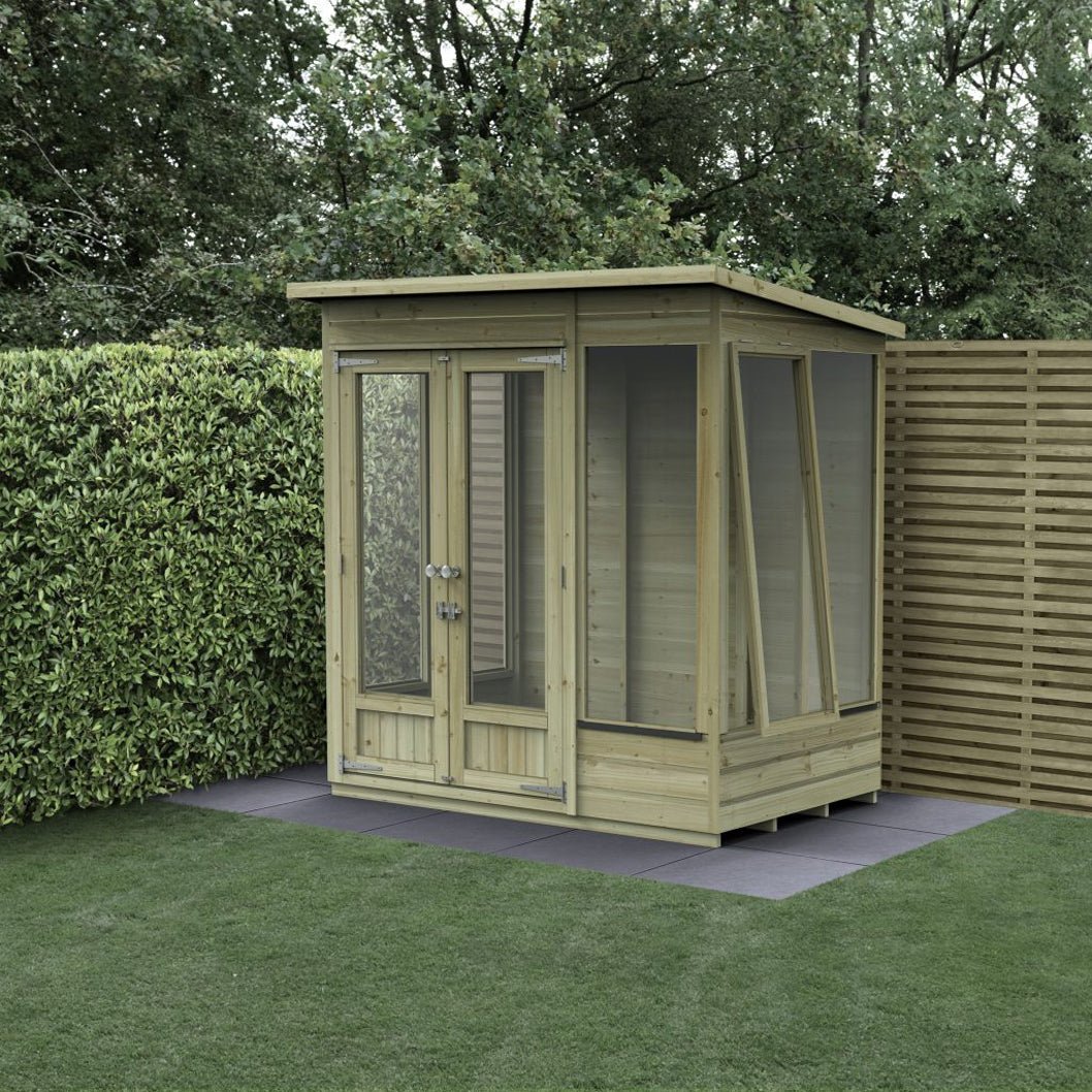 Forest Beckwood Pent Summerhouse 6×4 – Double Door – 5 Windows – 1 Opening - JJ Building Materials