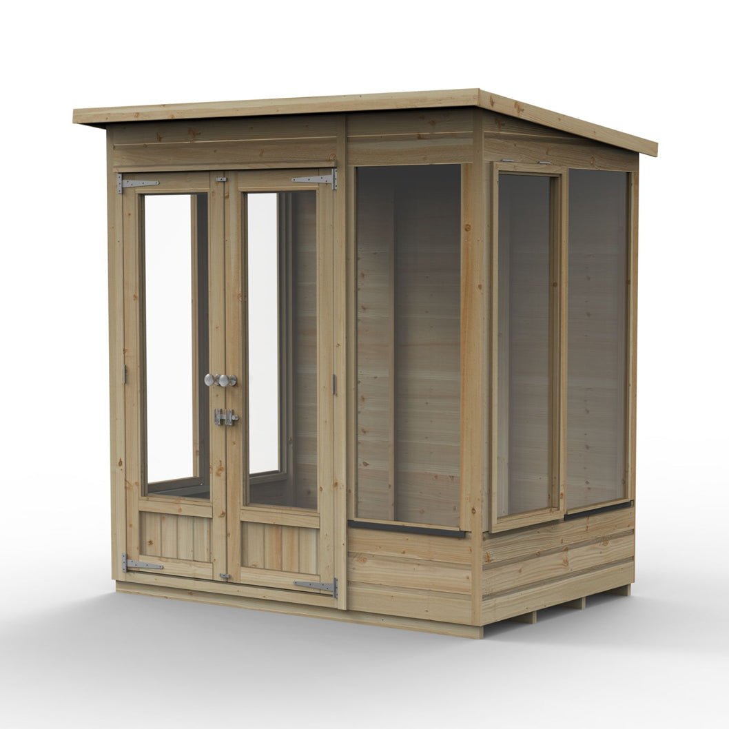 Forest Beckwood Pent Summerhouse 6×4 – Double Door – 5 Windows – 1 Opening - JJ Building Materials