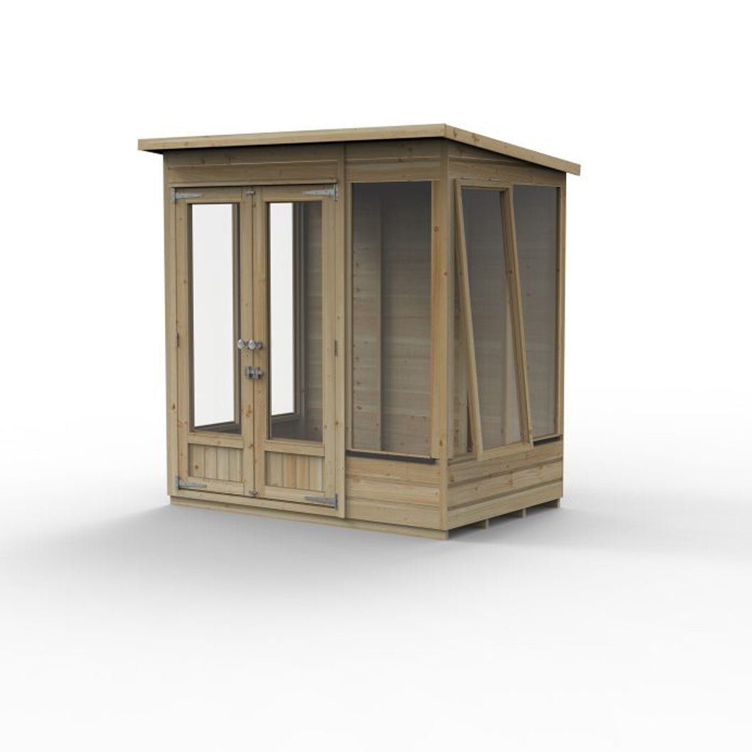 Forest Beckwood Pent Summerhouse 6×4 – Double Door – 5 Windows – 1 Opening - JJ Building Materials