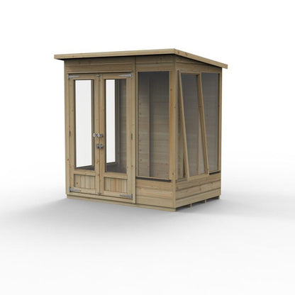 Forest Beckwood Pent Summerhouse 6×4 – Double Door – 5 Windows – 1 Opening - JJ Building Materials