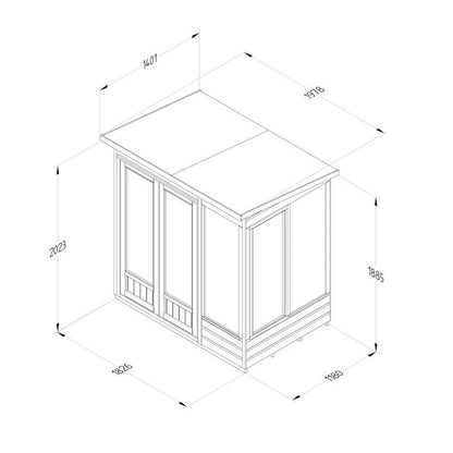 Forest Beckwood Pent Summerhouse 6×4 – Double Door – 5 Windows – 1 Opening - JJ Building Materials