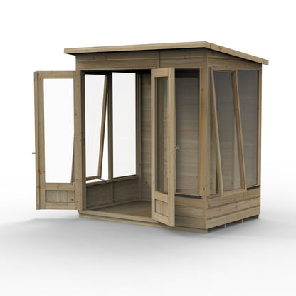 Forest Beckwood Pent Summerhouse 6×4 – Double Door – 5 Windows – 1 Opening - JJ Building Materials