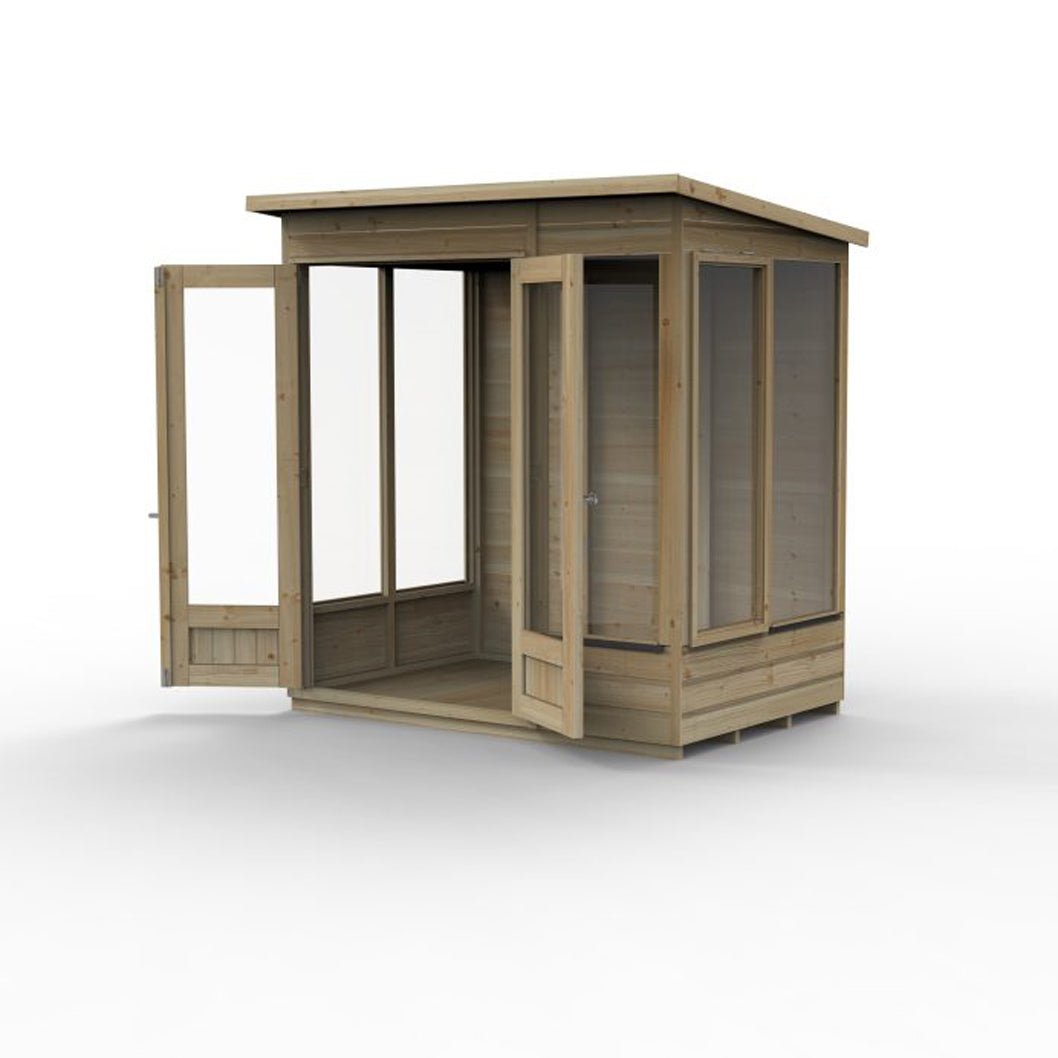 Forest Beckwood Pent Summerhouse 6×4 – Double Door – 5 Windows – 1 Opening - JJ Building Materials
