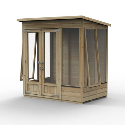 Forest Beckwood Pent Summerhouse 6×4 – Double Door – 5 Windows – 1 Opening - JJ Building Materials