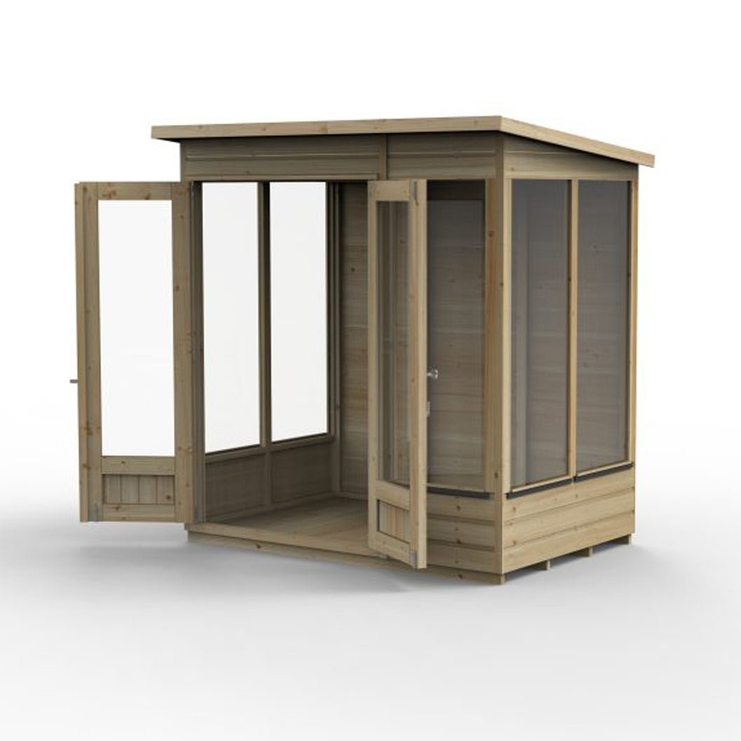Forest Beckwood Pent Summerhouse 6×4 – Double Door – 5 Windows – 2 Opening - JJ Building Materials