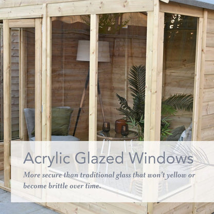 Forest Beckwood Pent Summerhouse 6×4 – Double Door – 5 Windows – 2 Opening - JJ Building Materials