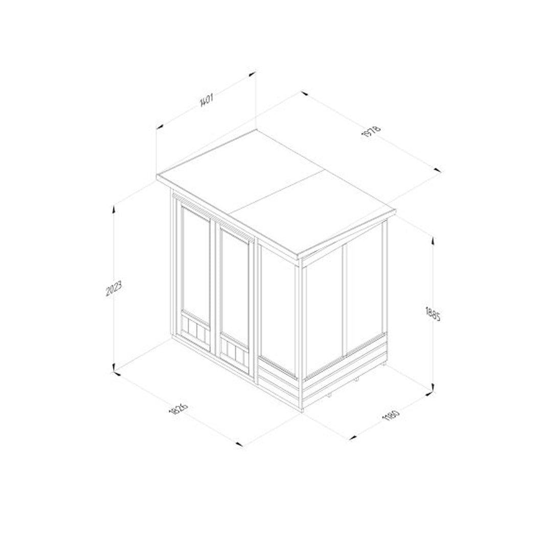 Forest Beckwood Pent Summerhouse 6×4 – Double Door – 5 Windows – 2 Opening - JJ Building Materials