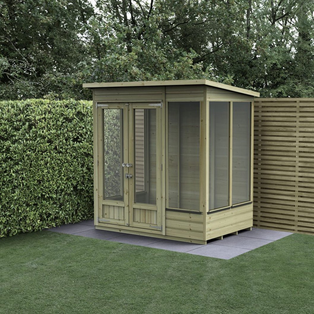 Forest Beckwood Pent Summerhouse 6×4 – Double Door – 5 Windows – 2 Opening - JJ Building Materials