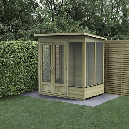 Forest Beckwood Pent Summerhouse 6×4 – Double Door – 5 Windows – 2 Opening - JJ Building Materials