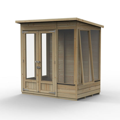 Forest Beckwood Pent Summerhouse 6×4 – Double Door – 5 Windows - JJ Building Materials