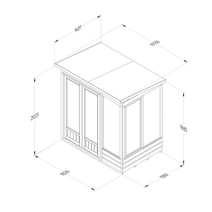 Forest Beckwood Pent Summerhouse 6×4 – Double Door – 5 Windows - JJ Building Materials