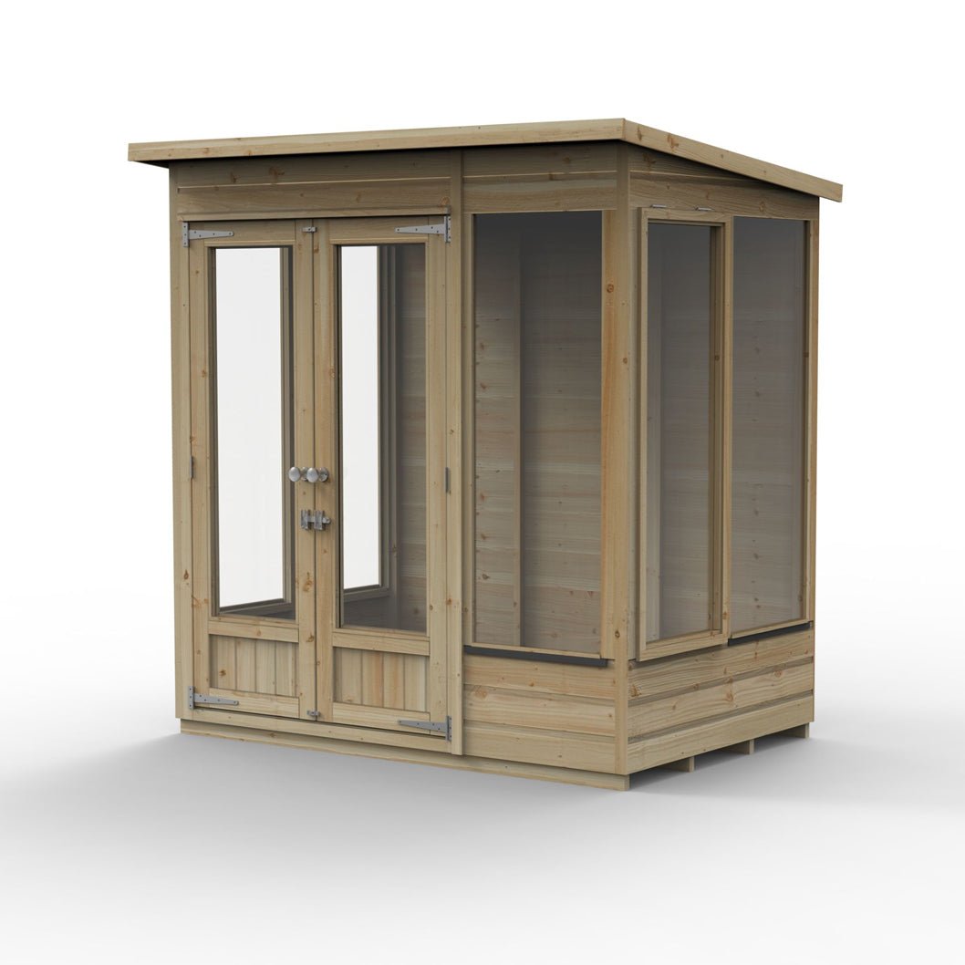 Forest Beckwood Pent Summerhouse 6×4 – Double Door – 5 Windows - JJ Building Materials