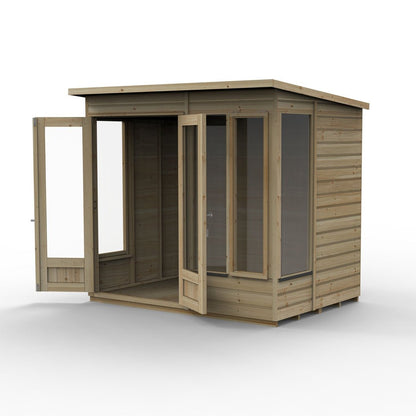 Forest Beckwood Pent Summerhouse 7×5 – Double Door – 4 Windows – 2 Opening - JJ Building Materials