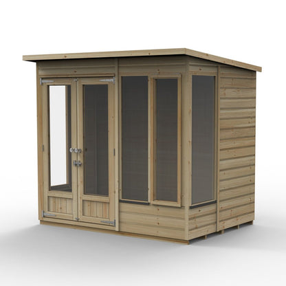 Forest Beckwood Pent Summerhouse 7×5 – Double Door – 4 Windows – 2 Opening - JJ Building Materials
