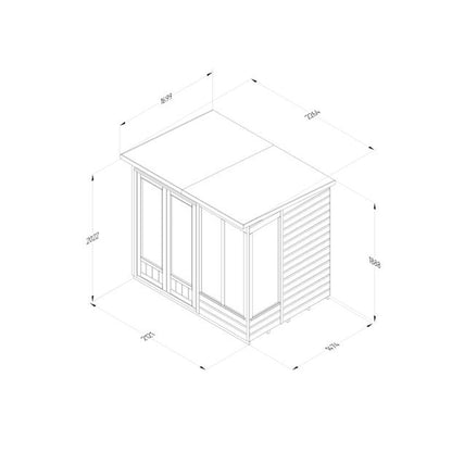 Forest Beckwood Pent Summerhouse 7×5 – Double Door – 4 Windows - JJ Building Materials