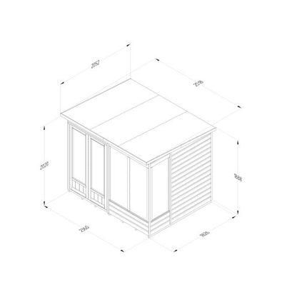 Forest Beckwood Pent Summerhouse 8×6 – Double Door – 4 Windows – 1 Front Opening - JJ Building Materials