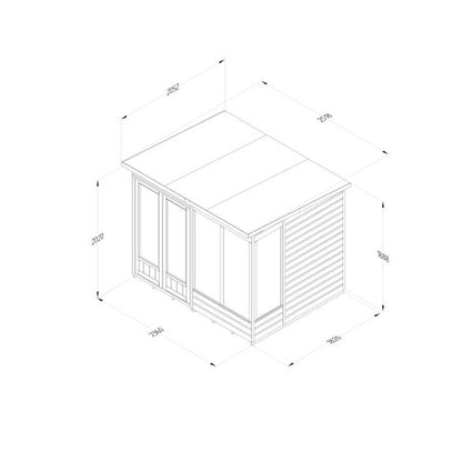 Forest Beckwood Pent Summerhouse 8×6 – Double Door – 4 Windows – 2 Opening - JJ Building Materials