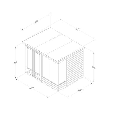 Forest Beckwood Pent Summerhouse 8×6 – Double Door – 4 Windows - JJ Building Materials