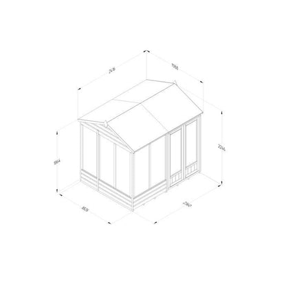 Forest Beckwood Reverse Apex Summerhouse 8×6 – Double Door – 5 Windows - JJ Building Materials