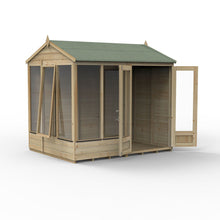Forest Beckwood Reverse Apex Summerhouse 8x6 - Double Door - 5 Windows - 1 Opening - JJ Building Materials