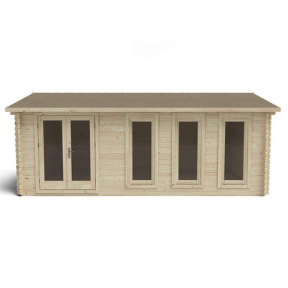 Forest Blakedown 6.0m x 4.0m Log Cabin - Apex Roof, Double Glazed with Polyester Felt - JJ Building Materials