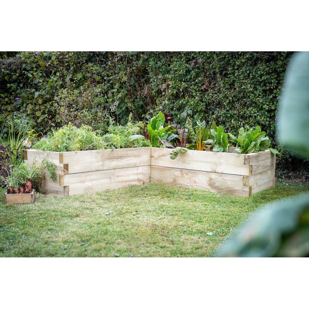 Forest Caledonian Corner Raised Bed - 130 x 130cm - JJ Building Materials