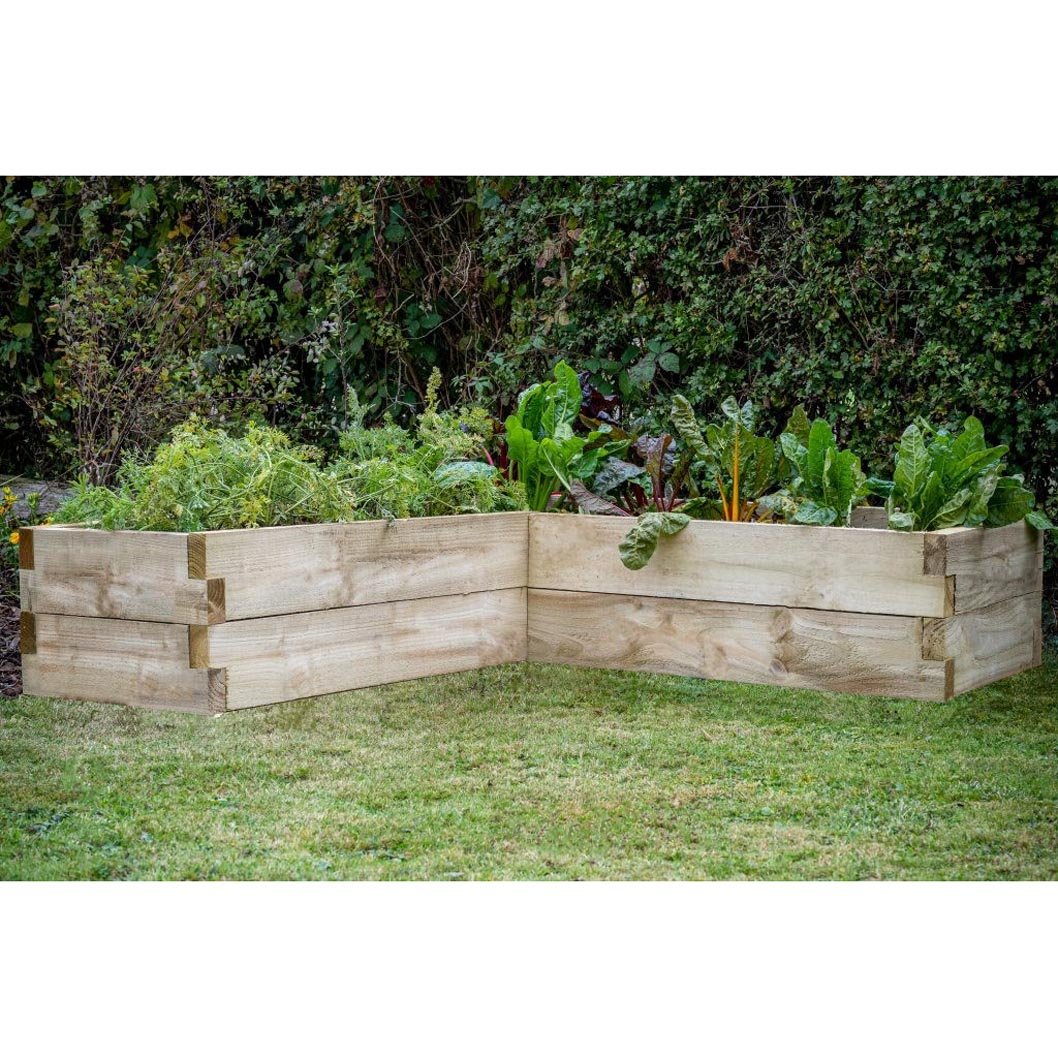 Forest Caledonian Corner Raised Bed - 130 x 130cm - JJ Building Materials