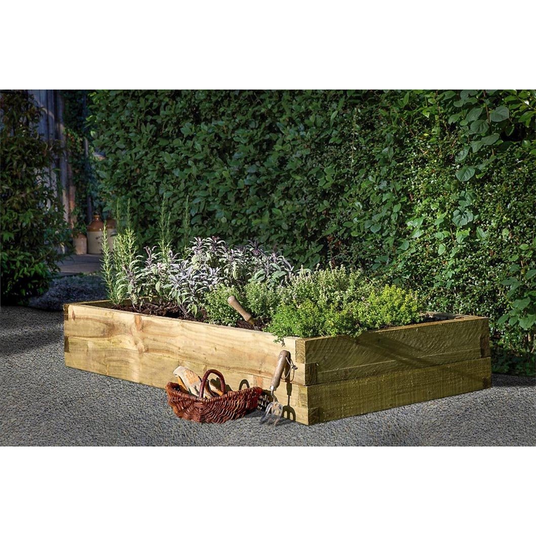 Forest Caledonian Rectangular Raised Bed 90 x 180cm - JJ Building Materials