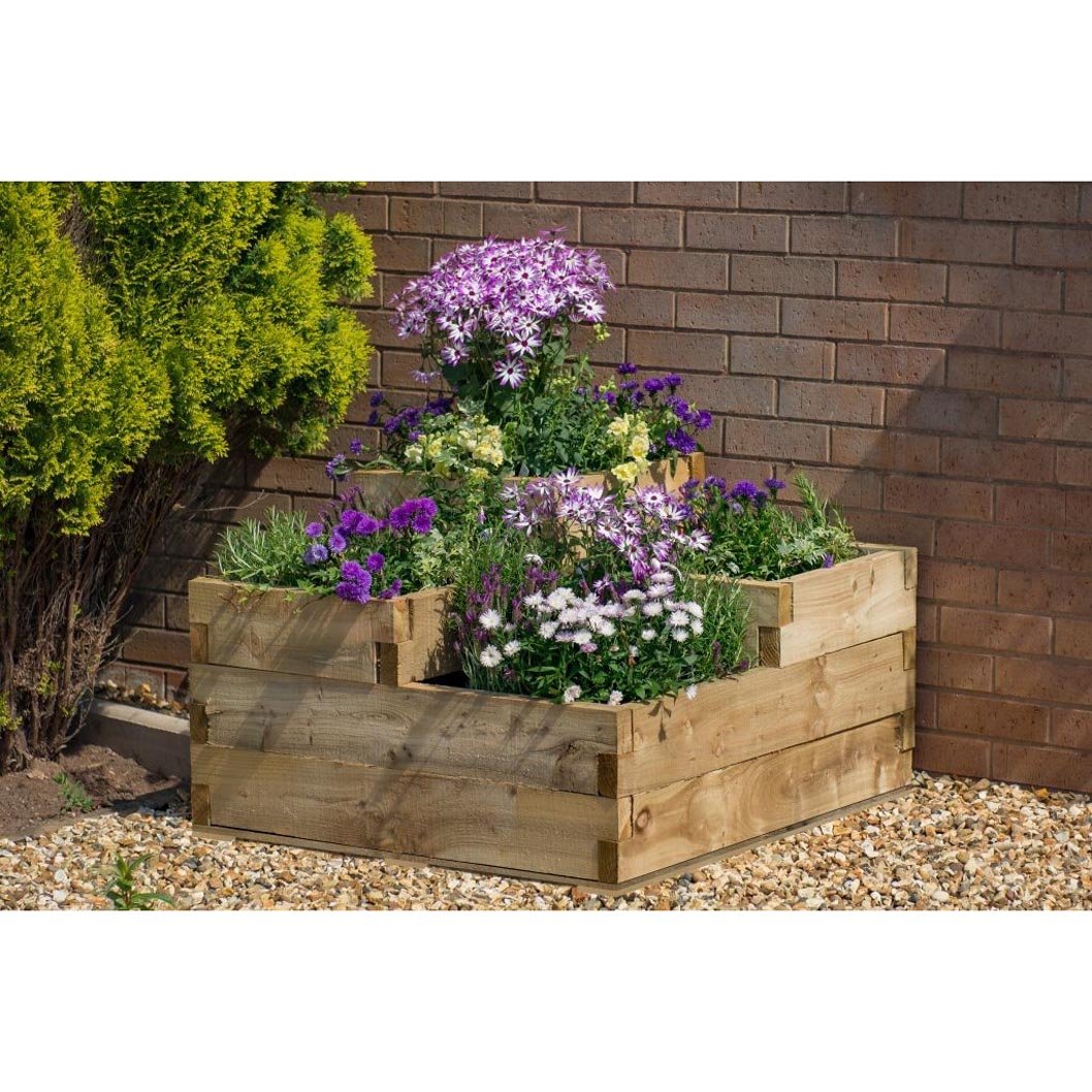 Forest Caledonian Tiered Raised Bed - 90 x 90cm - JJ Building Materials